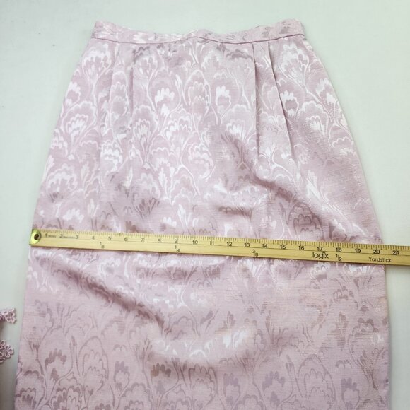 Vintage 2pc Skirt Top In the Mood 10 Pink Floral Lace Boho Fairy Wedding Mother - Picture 9 of 16